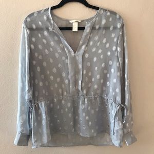 H&M long sleeve, polka dot grey long sleeve shirt